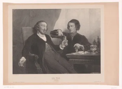 Man voert andere man dronken met wijn