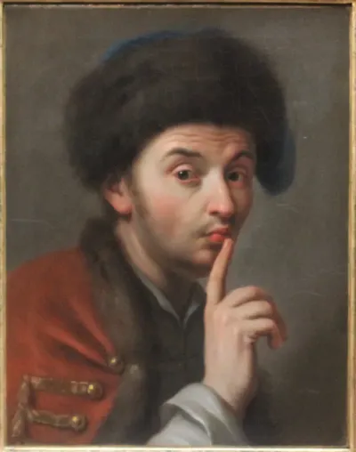 Man with fur cap