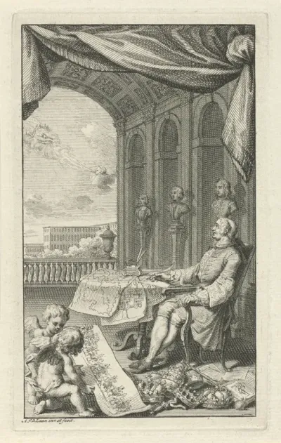 Man zittend aan een tafel met kaarten