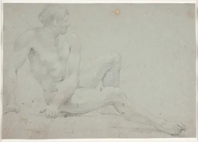 Mandlig modelstudie, siddende