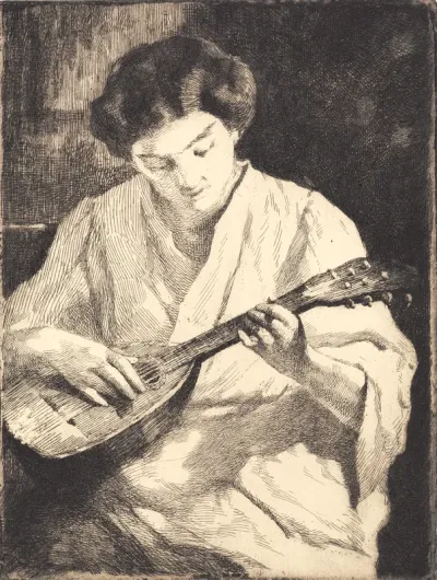 Mandolinspillende dame
