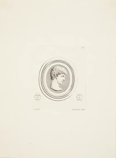 Mandshoved (Antinous) i profil mod højre