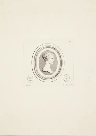 Mandshoved (Ludvig XV) i profil mod højre