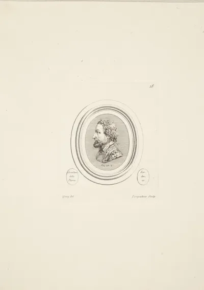 Mandshoved (Marcus Aurelius) i profil mod venstre