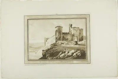 Manerbawr Castle in Pembroke Shire, plate eight from Twelve Views in South Wales