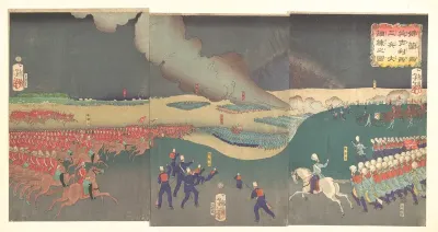 Maneuvers by Three Categories of French and English Soldiers (Furansu Igirisu sanhei ōchōren no zu)