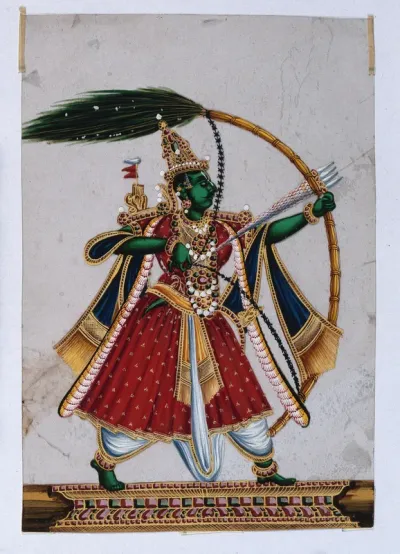 Manmatha (Kamadeva), Hindu god of love, shooting arrows with his bow