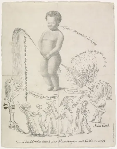 Manneken Pis zorgt voor vuurwerk, 1820
