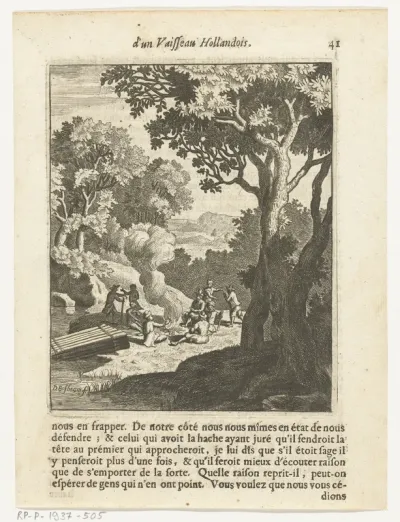 Mannen bij een kampvuur
