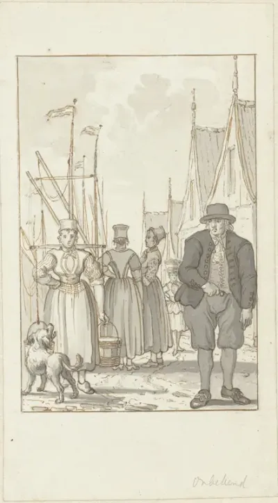 Mannen en vrouwen in de kleding van Emmeloord