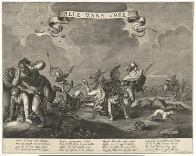 Mannen en vrouwen op vlucht voor de dood