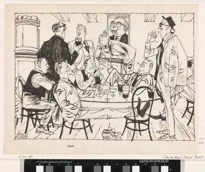 Mannen houden een politieke discussie in een café