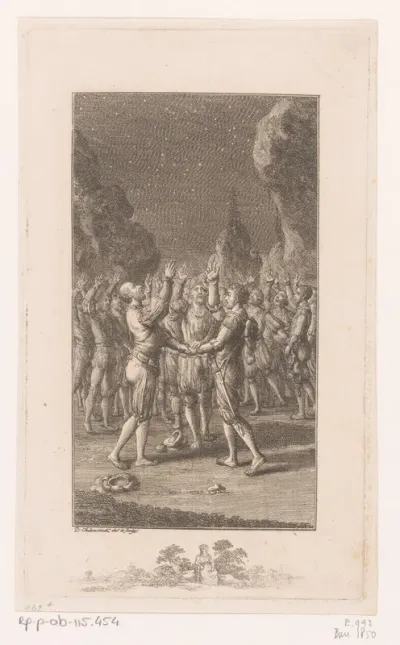 Mannen leggen een eed af onder de sterrenhemel