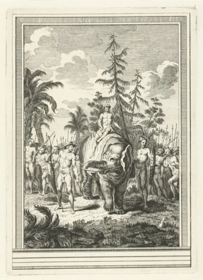 Mannen met een olifant