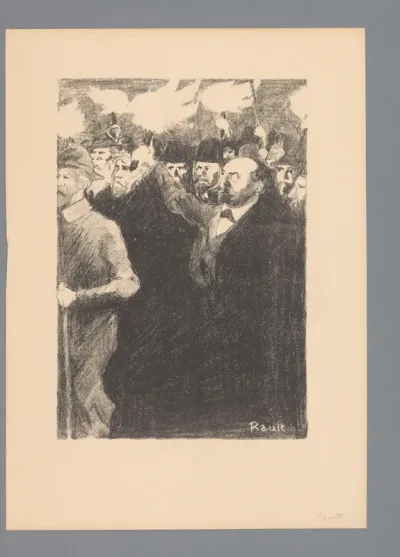Mannen met fakkels in een optocht