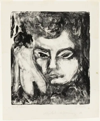 Man's Head with Nude