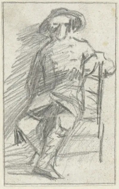 Mansfiguur op stoel