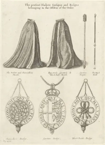 Mantels, scepters en insignes behorende bij de Orde van de Kousenband