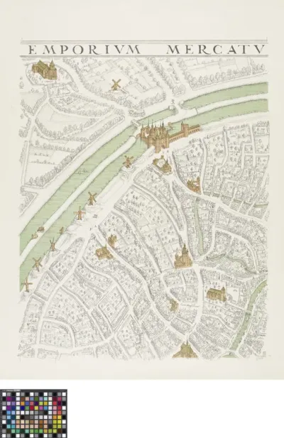 Map of Bruges of Marcus Gerards - printing plate 3/10