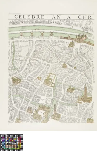 Map of Bruges of Marcus Gerards - printing plate 4/10