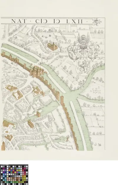 Map of Bruges of Marcus Gerards - printing plate 5/10