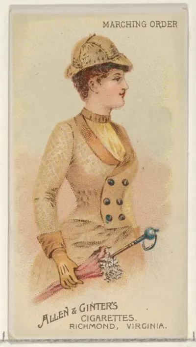 Marching Order, from the Parasol Drills series (N18) for Allen & Ginter Cigarettes Brands