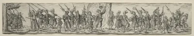 Marching Soldiers, in the Center a Standard Bearer