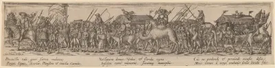 Marching Soldiers, with an Armory Car in the Center
