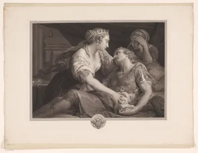 Marcus Antonius sterft in de armen van Cleopatra