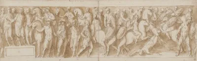 Marcus Aurelius modtager besked om kvindernes tilfangetagelse; Marcus Aurelius afslutter en march; en germansk høvding føres bort; høvdingens sidste mænd falder