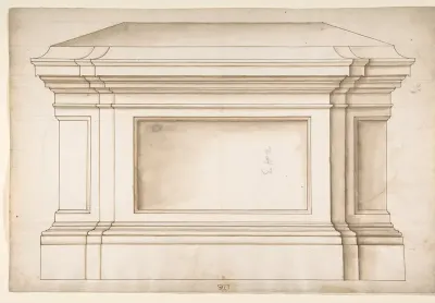 Marcus Aurelius Statue, pedestal, elevation (recto) Marcus Aurelius Statue, pedestal, plan (verso)