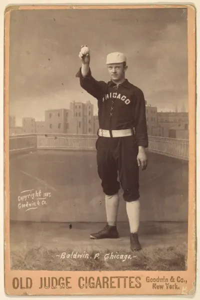 Marcus Elmore Baldwin, Pitcher, Chicago, from the series Old Judge Cigarettes