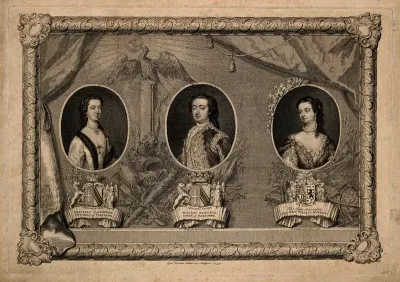 Margaret Duchess of Portland, William Duke of Portland, and Lady Mary Wortley Montagu, in ovals, with emblematic and heraldic devices
