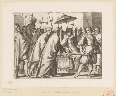 Margaretha van Oostenrijk in een draagstoel