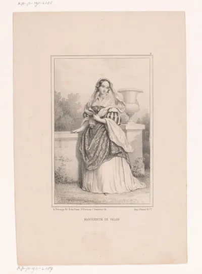 Margaretha van Valois bij een balustrade