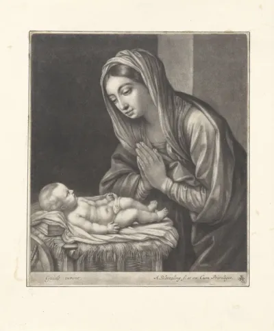 Maria aanbidt het Christuskind
