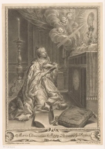 Maria Clementina Sobieska voor een altaar