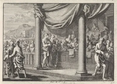 Maria en Jozef bij de volkstelling in Bethlehem