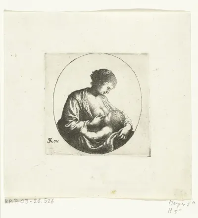 Maria geeft Christus de borst