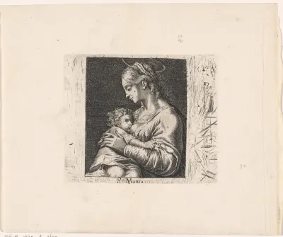 Maria geeft het Christuskind de borst