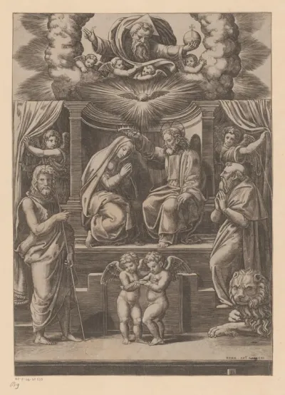 Maria gekroond door Christus
