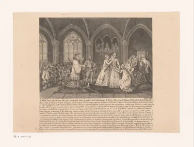 Maria I Stuart wordt geblinddoekt om onthoofd te worden