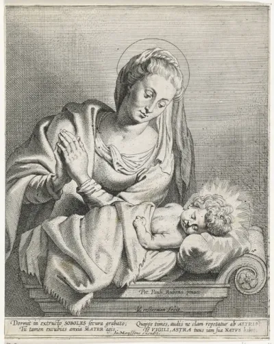 Maria in aanbidding bij het Christuskind