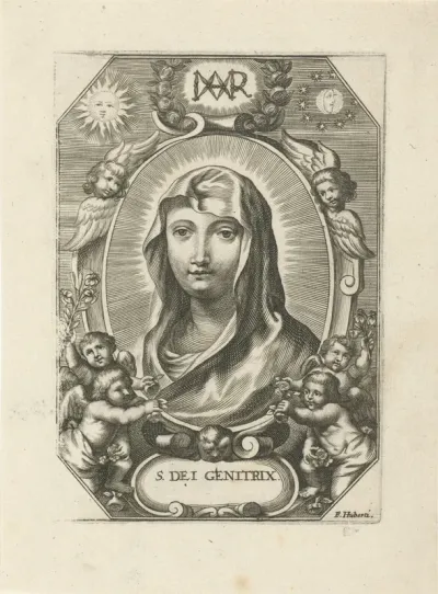 Maria in een ovaal