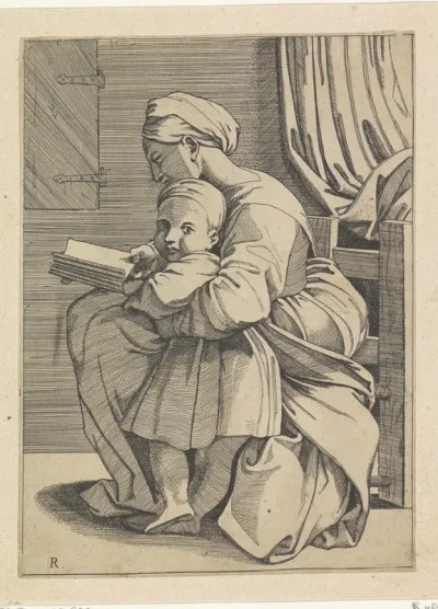 Maria leert het Christuskind lezen