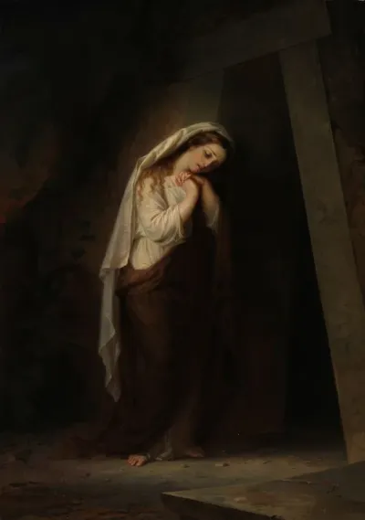 Maria Magdaleena Kristuksen haudalla