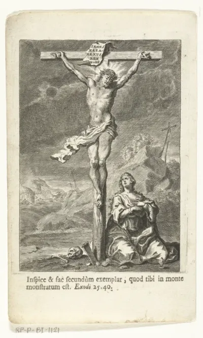Maria Magdalena knielt bij Christus aan het kruis