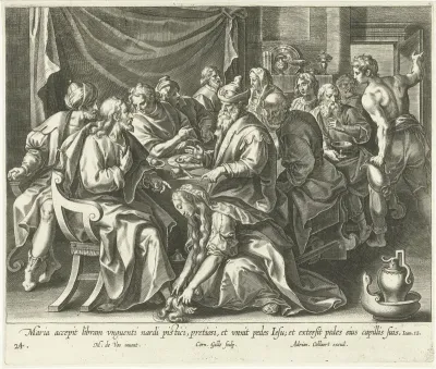 Maria Magdalena wast de voeten van Christus