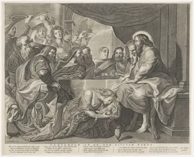 Maria Magdalena wast de voeten van Christus