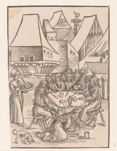 Maria Magdalena wast de voeten van Christus